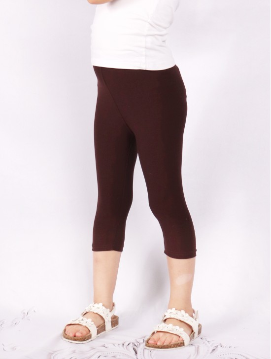 Kids Solid Color Stretchy Capri (3-7 Yrs)